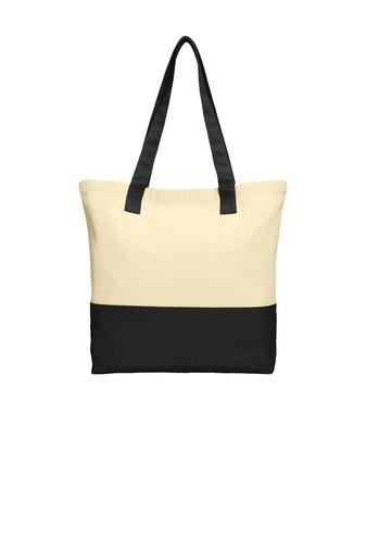 Colorblock Cotton Canvas Tote Bag
