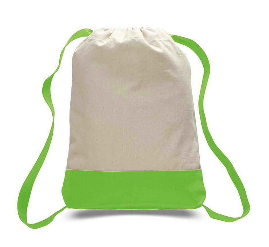 Two Tone Canvas Sport Backpacks / Wholesale Drawstring Bags