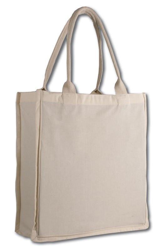 FANCY TOTE BAG 100% COTTON SHEETING FULL SIDE GUSSET